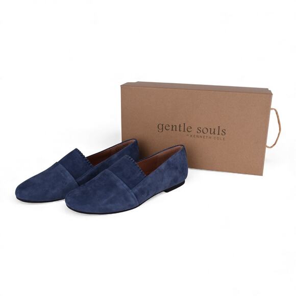 Gentle Souls by Kenneth Cole Navy Suede Loafers - Picture 2 of 8